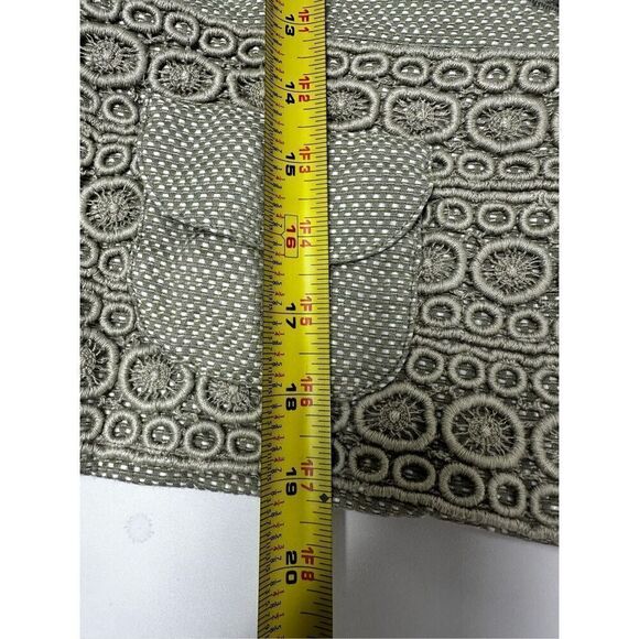 Nanette Lepore Bohemian Cotton Blend Lined Short Blazer Bize 12 Embroidered Trim - Picture 9 of 13